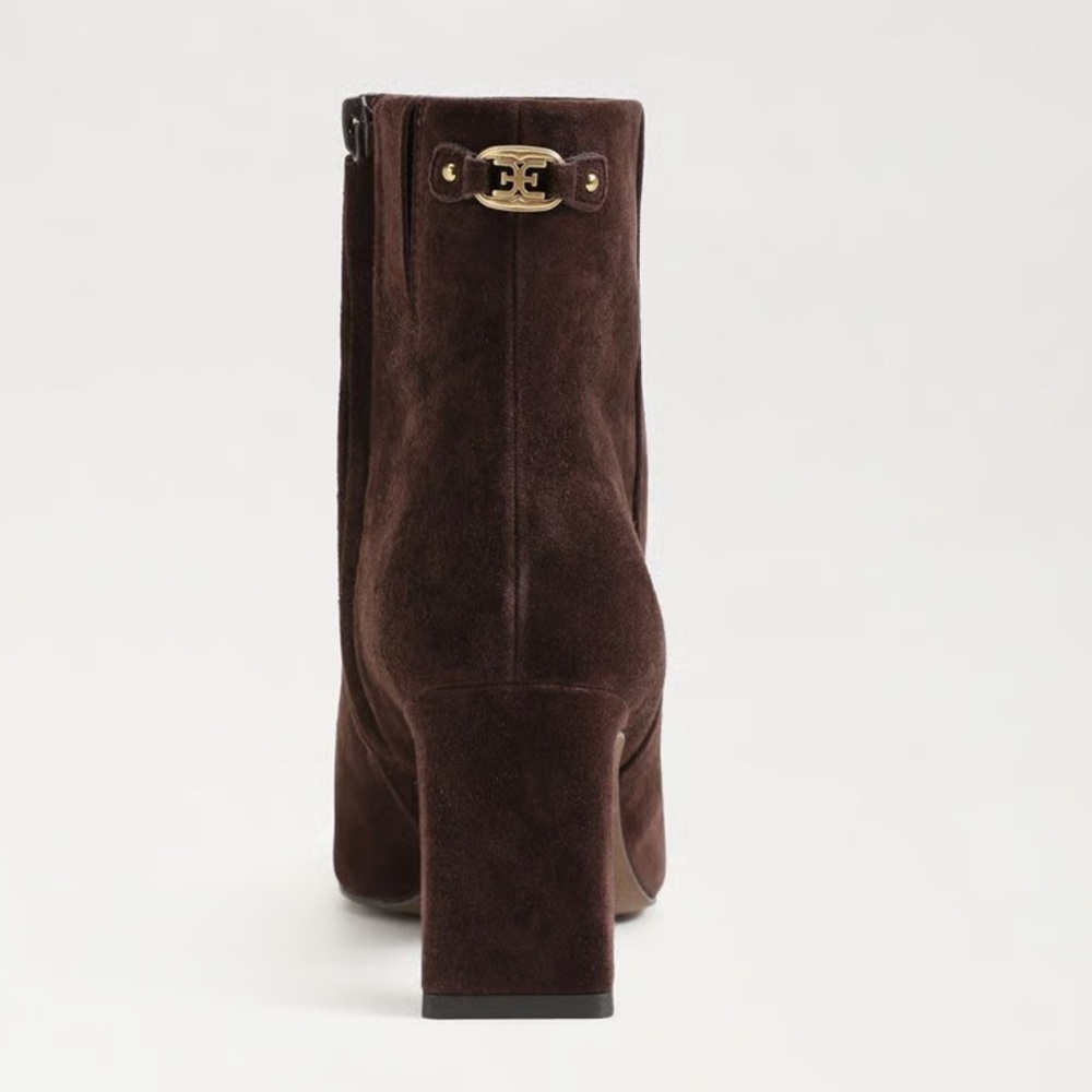 Sam Edelman Saige Dark Brown Suede Ankle Boots 8m - Picture 4 of 10